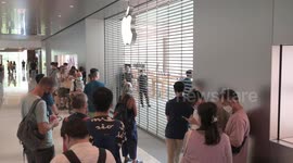 Dozens queue outside Hong Kong's Apple store as they await iPhone 14 release
