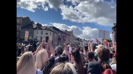 UK: Anti-Monarchists Boo As King Charles III Arrives At Cardiff Castle In Wales