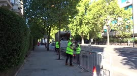 Barriers installed in Kensington in preparation for Queen's funeral procession