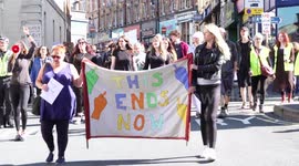 Hundreds join the This Ends Now march in Stroud, Gloucestershire, demanding an end to sexual violence towards women and girls
