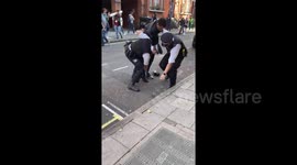 Newsflare Edit - Male stopped and searched in Oxford street London and found with a lock knife part 1