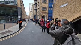 Sunday morning queue for The Queen's Lying-in-state at Mill Street, London, near Tower Bridge