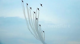 Audience enthralled as IAF’s Suryakiran aerobatic team conducts airshow in Puri