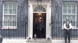 Funny moment Irish PM is shunned by Larry the Cat at Downing Street