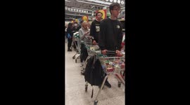 Huge queues in Morrisons as panic buying grips Britain due to Bank Holiday for Queen's Funeral on Monday