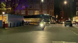 Diplomats and Presidents in coaches forKing Charles reception and  Queen’s funeral at Sloane Square