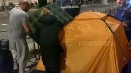 Mattresses, chairs and tents in Whitehall ahead of Queen's funeral