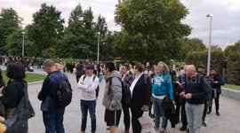 A time lapse of the Lying In State queue near the London Eye