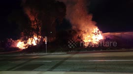 110 Highway brush fire