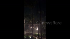 Palm trees swayed in wind as Hurricane Fiona lashed Dominican Republic
