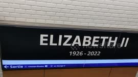 Special plaque at Paris tube station for Queen Elizabeth II