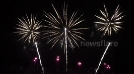 Firework Championships pay tribute to Queen Elizabeth with a light show spelling out E.R. as The Art of Sparks were crowned winners