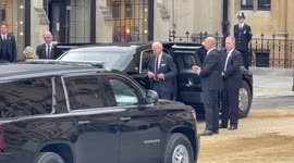 US President Joe Biden arrives at Westminster Abbey for Queen Elizabeth's state funeral