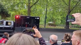 US President Biden’s motorcade travels to London's Westminster Abbey
