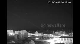 CCTV VIDEO At night, the Russians fired at the Southern Ukrainian NPP - the missile fell 300 meters from the nuclear reactors.
