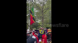 Queen Elizabeth's state funeral procession in London, UK