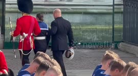 Unwell Navy soldier escorted away from Queen’s funeral procession in front of Westminster Abbey