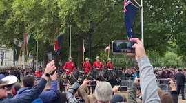 Royal Canadian Mounted Police Procession on Horse Guards Parade during the Queen’s funeral