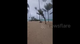 Hurricane Fiona at the beach in Punta Cana, Dominican Republic