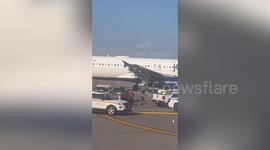 SUV crashes into jetBlue A320 plane on LaGuardia Airport runway