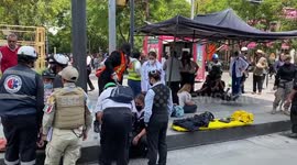 Emergency officers assist people affected by Mexico earthquake