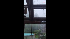Man's outdoor plan spoiled after Mother Nature surprises him with a hailstorm