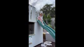 'My bot bot!' Adorable toddler fears for her butt after slide fail