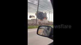 Huge column of black smoke billows from BP refinery in Oregon, US