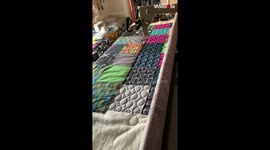 Guy puts in the work to make an ADORABLE quilt to gift to his girlfriend