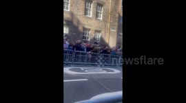 Queen Elizabeth II funeral cortège in Edinburgh, UK