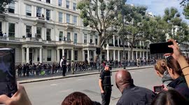 The Police Escorts The Hearse Carrying The Late Queen Elizabeth II