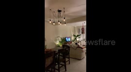 Light bulbs shake as new earthquake hits Mexico