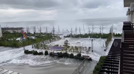 'Tsunami-like waves' overrun hotel complex in Russia during storm | Black Sea
