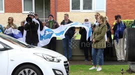 Protest against Russian mobilisation outside Russian Consulate in Sydney, Australia