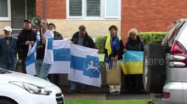 Protest against Russian mobilisation outside Russian Consulate in Sydney, Australia