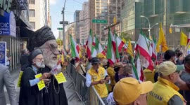 Images of the Iran’s President Ebrahim Raisi at protest in New York, USA