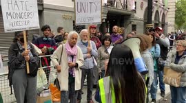 Protest against the Hindu-Muslim violence in UK outside the Indian High Commission in London