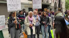 Protest against the Hindu-Muslim violence in UK outside the Indian High Commission in London