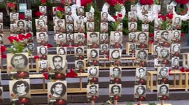 Installation imprinting victims of Ebrahim Raisi’s regime in NY, US