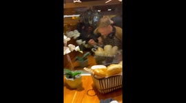 Moscow diners watch as police arrest man protesting against partial mobilisation