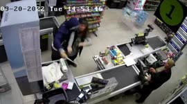 Robber chased out of store after putting knife to cashier's throat in Belarus