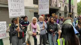 Protest against the Hindu-Muslim violence in UK outside Indian High Commission in London