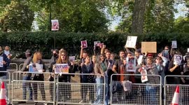 Mahsa Amini protest outside the Embassy of Iran in London