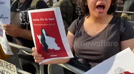 Mahsa Amini protest outside the Embassy of Iran in London