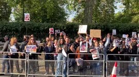 Death of Mahsa Amini sparks protest outside the Embassy of Iran in London