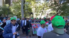 Protests outside the United Nations Headquarters in NY, US