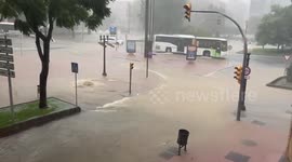 Flooding in Spain's Tarragona as Catalan coast drenched with heavy rain