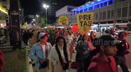 Climate activists stage protest in São Paulo, Brazil