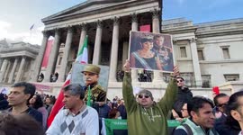 Royalist Iranians join Mahsa Amini protest in Trafalgar Square