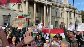 Thousands of Mahsa Amini protesters gather in Trafalgar Square